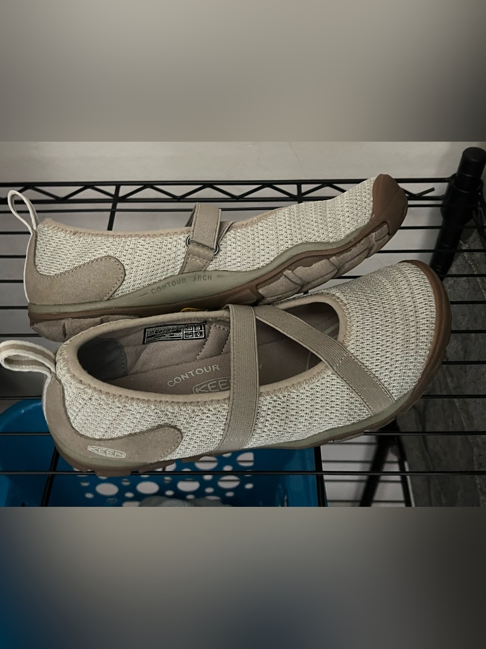Keen Women's Tan Knit Mary Jane Flats